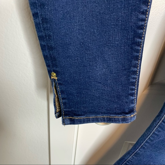 Frame Le Skinny De Jeanne Mid Rise Slit Rivet Clean Jean Size 30 - Picture 9 of 9